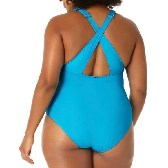 Anne Cole Women's V-Neck Cross Back One-Piece Swimsuit - Picture 2 of 8